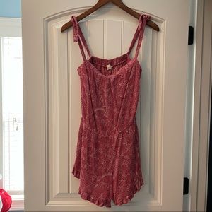 Aeropostale pink w flowers romper